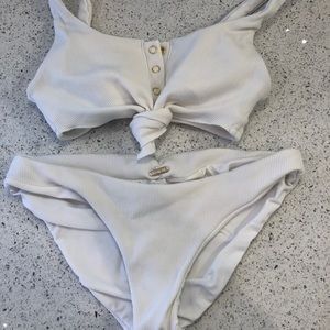 Beach Bunny Rib Tide White Top and Bottom Set